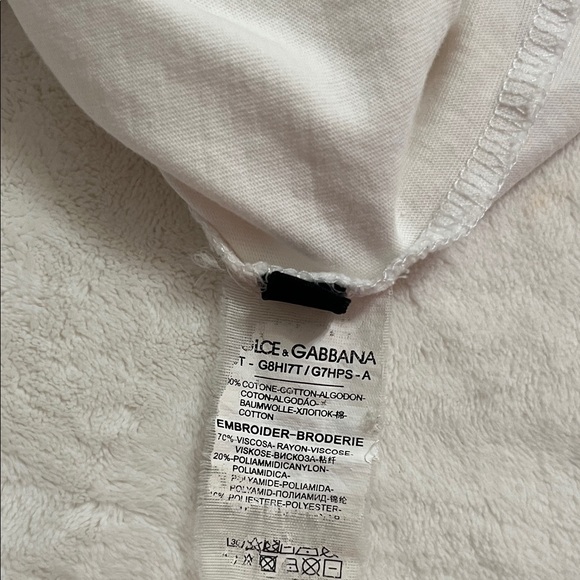 Dolce & Gabbana  White Tee with Black Logo - Picture 7 of 8